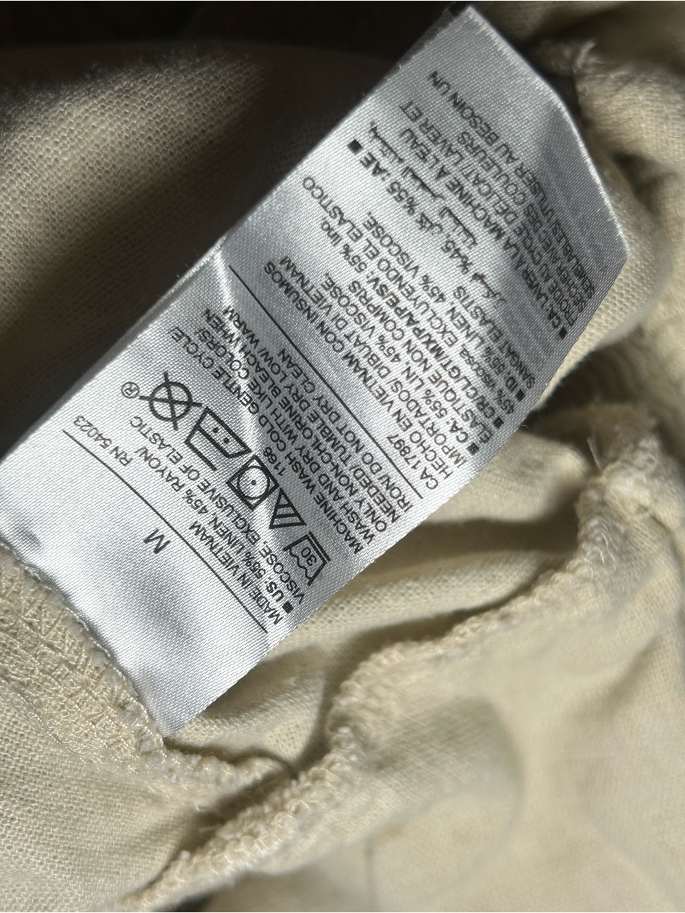 Old Navy Linen Blens Beige Casual Strappy Maxi Jumpsuit M Summer Casual Beach - Picture 7 of 7